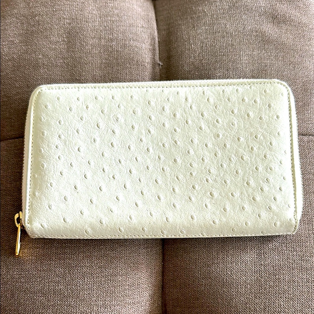 TWANY Ostrich Leather Long Wallet